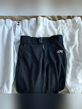Baseball Youth Medium Black White Knicker Pants Little League Russell Rawlings 3